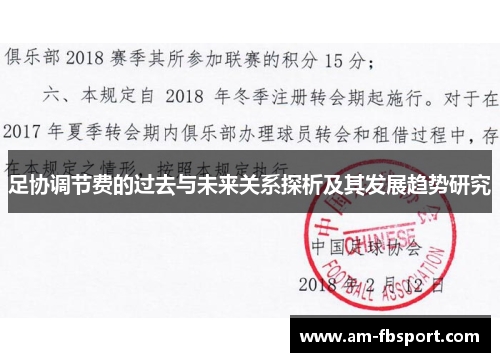 足协调节费的过去与未来关系探析及其发展趋势研究 足协调节费的过去与未来关系探析及其发展趋势研究